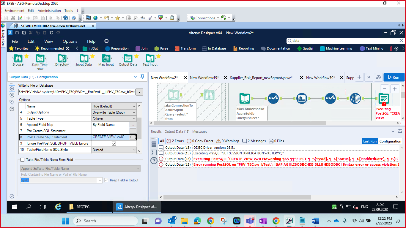 how to Create view in SAP HANA using Alteryx Alteryx Community